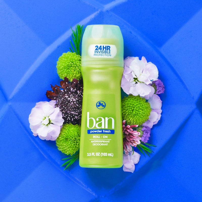 Ban Powder Fresh 24-hour Invisible Antiperspirant, Roll-on Deodorant for Women and Men, Underarm Wetness Protection, with Odor-fighting Ingredients, 3.5oz - Image 3